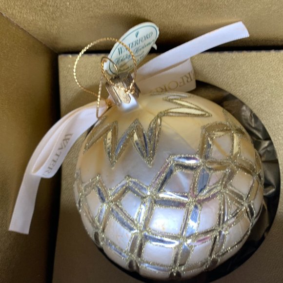 Waterford Holiday Vintage Waterford Holiday Ornament Custom Logo Ball Christmas In Original